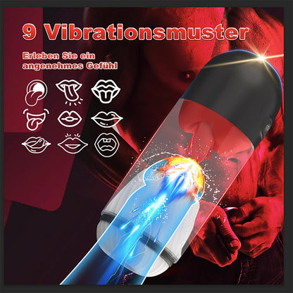 360° Zungenlecken Automatischer Masturbatoren Penistrainer mit 9 Vibrationsmodi