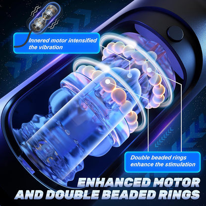 LCD-Display Elektrischer Masturbator Stroker Blwojob mit 8 Vibrations und Stoßmodi