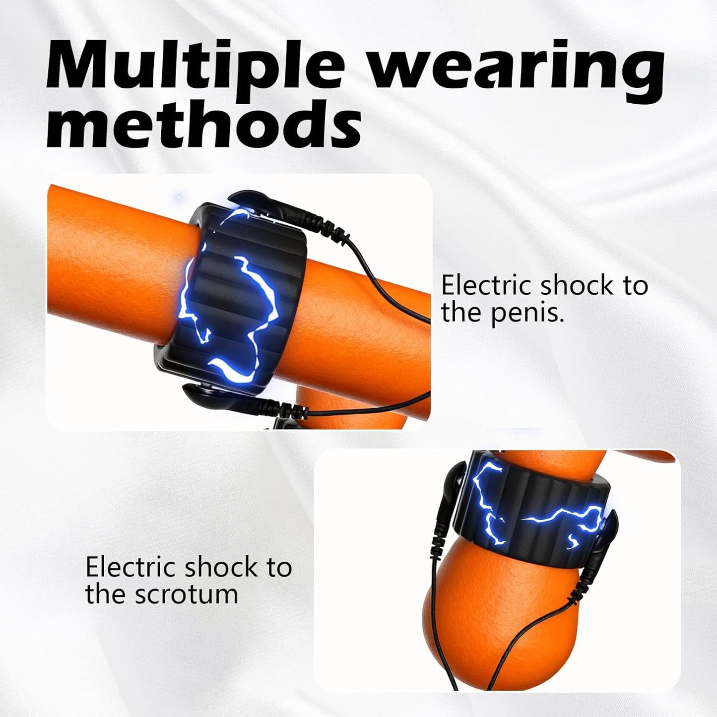 Elektrische Penisringe Elektro Schock Penis Trainer mit Host und Penis-Elektroden-Ring