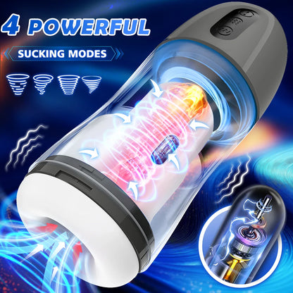 Automatischer Masturbator Penistrainer Stroker mit 12 Vibrations und 4 Saugmodi