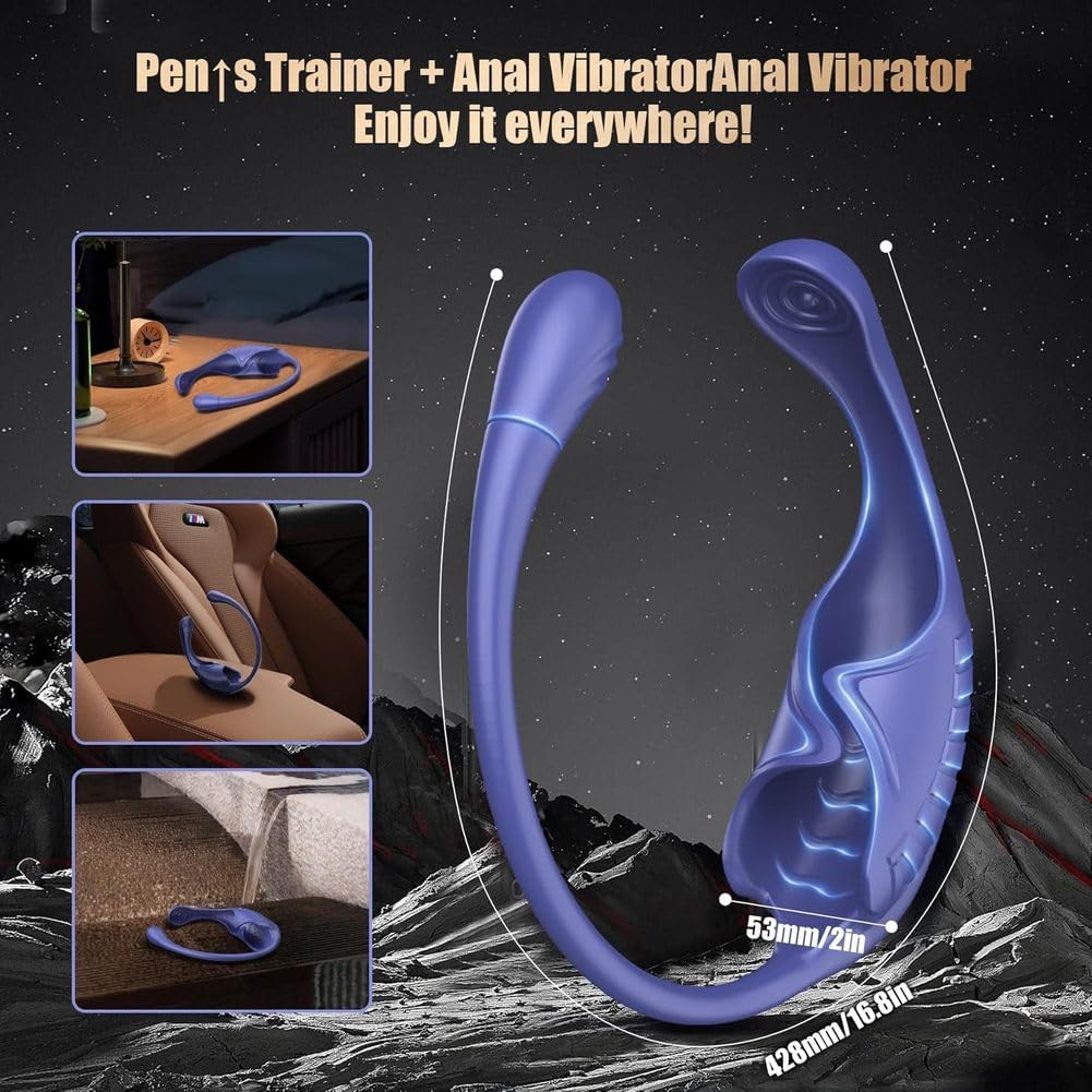 4 IN 1 Elektrischer Penistrainer Vibrator Cockring Prostatamassager mit 10 Vibrationsmodi