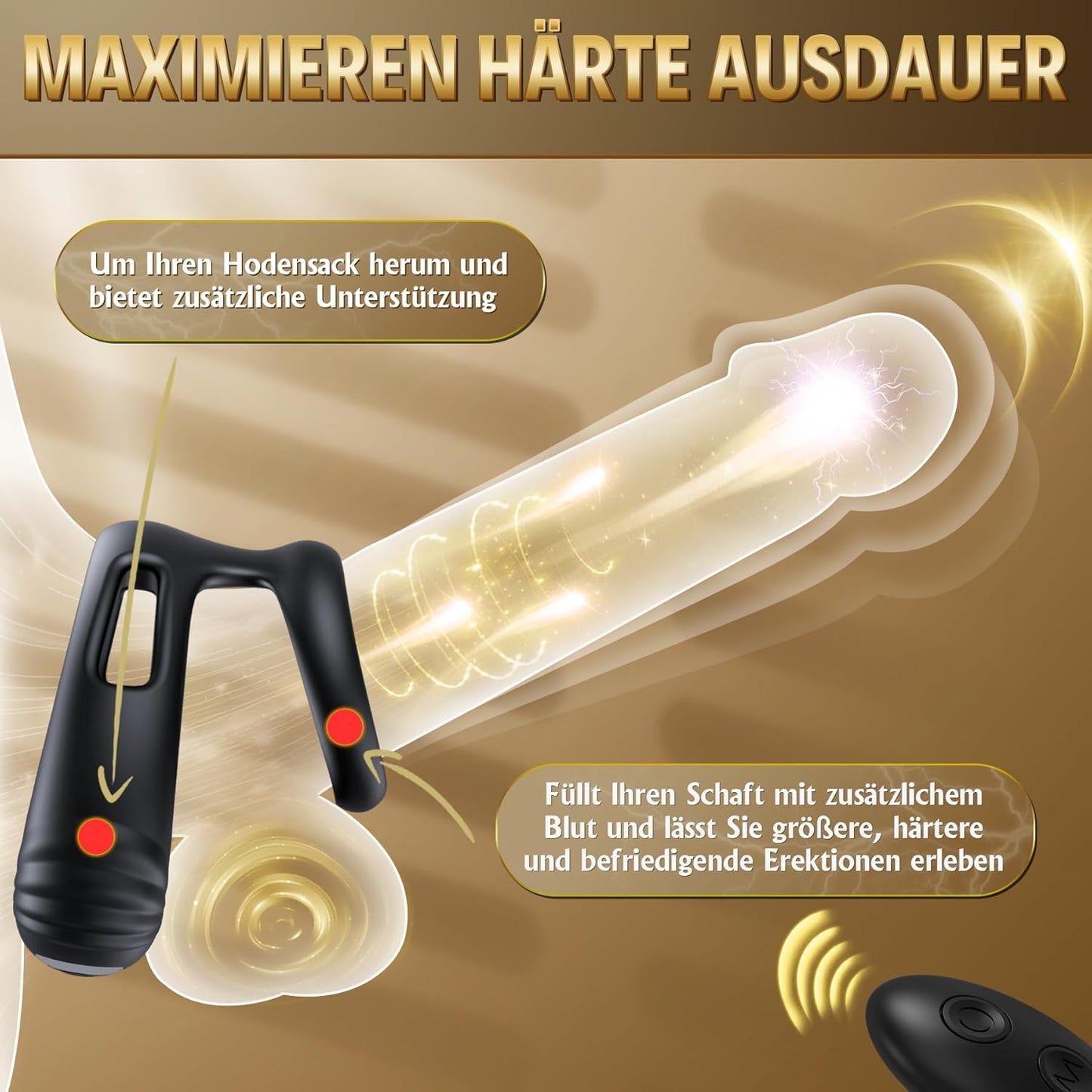 Dual Penisringe Cockring Penis Trainer Masturbatoren mit 10 Vibrationsmodi