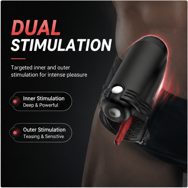 360° Rundum Penistrainer Eichelmassagegerät Vibrator Stimulator mit 10 Vibrationsmodi