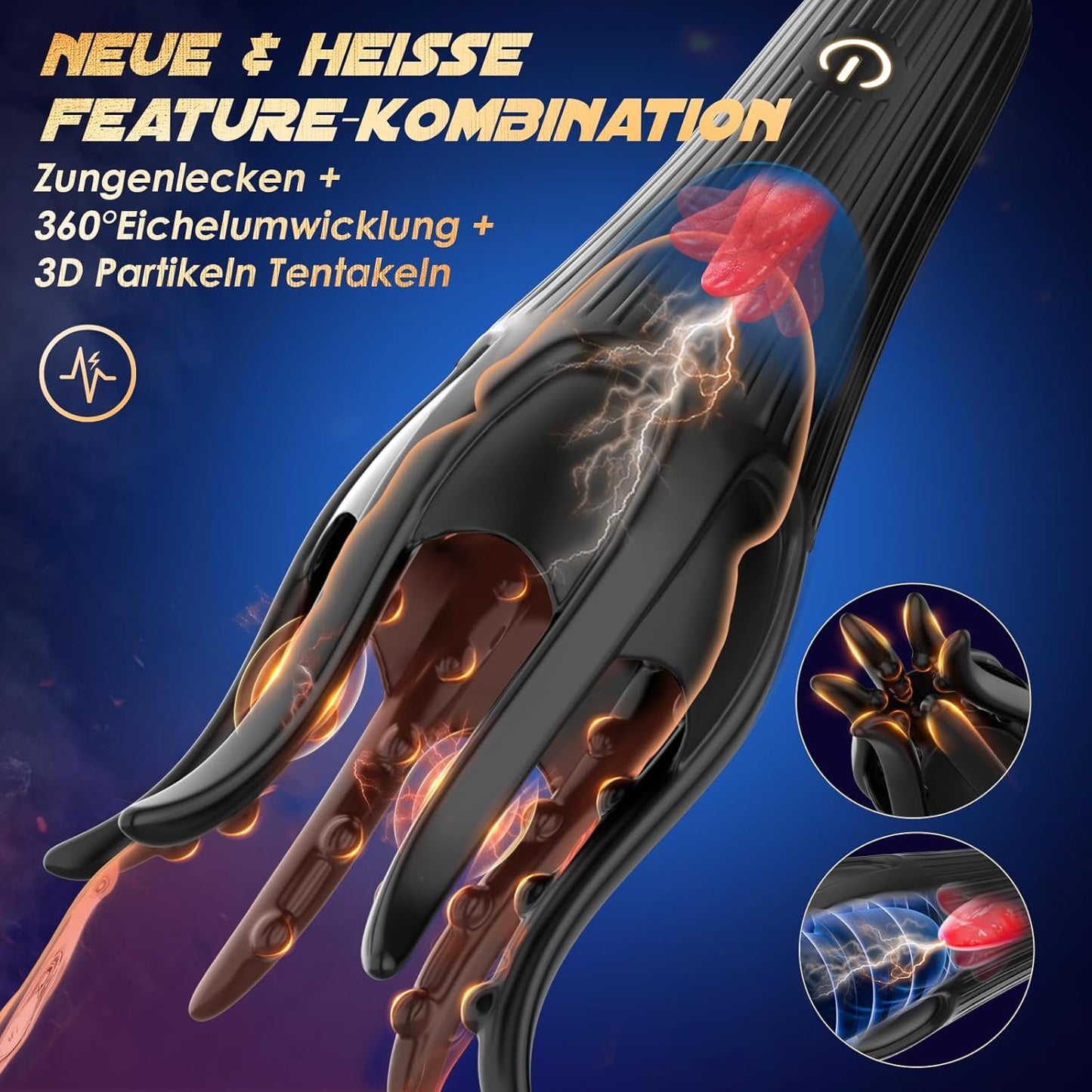 Penistrainer Vibrator Eichelmassagegerät Stimulator Oralsex Masturbatoren mit 10 Modi