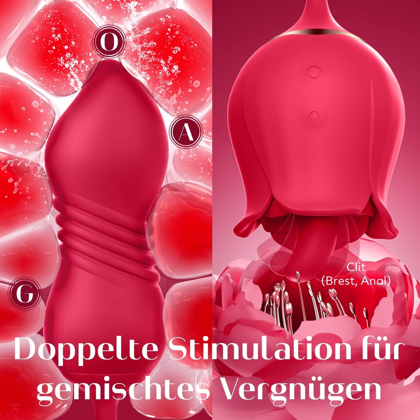 3 in 1 vibrators bullet sex toys clit and nipple stimulator with 9 licking modes &amp; 9 vibration modes 