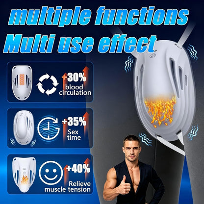Penis Trainer Vibrator Bondage Peniskäfig Eichel Stimulator mit 9 Vibrationsmodi & Heizfunktion
