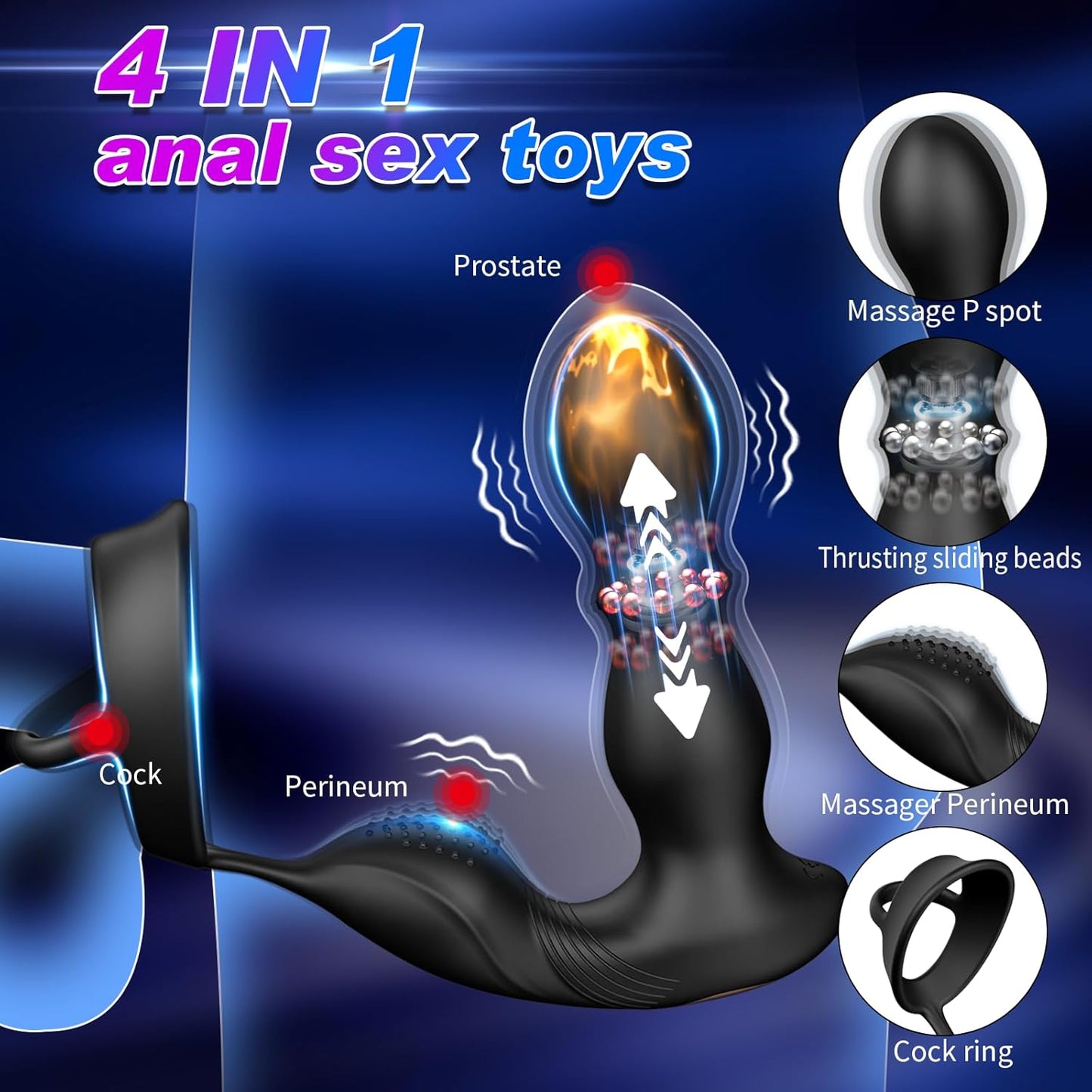 Prostata Massagegerät Rollender Analplug mit 10+10 Leistungsstarken Stimulationsmodi
