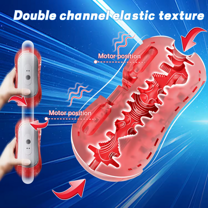 Automatischer Penistrainer Vibrator Taschenmuschi mit 9 Stoß und 9 Rotationsfunktionen