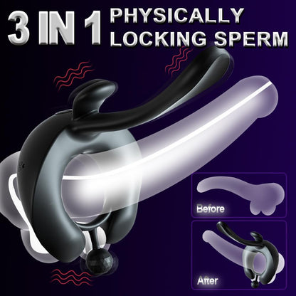 3 IN 1 Penisring Vibrator Massagegerät mit 7 Leistungsstarken Vibrationsmodi