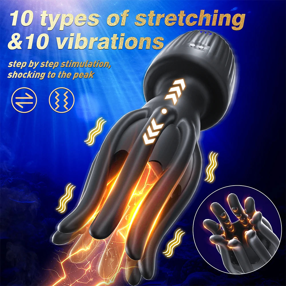Glans Vibrator Penis Hodenmassage Trainer Masturbator mit 10 Frequenz & Expansion & Vibrationen