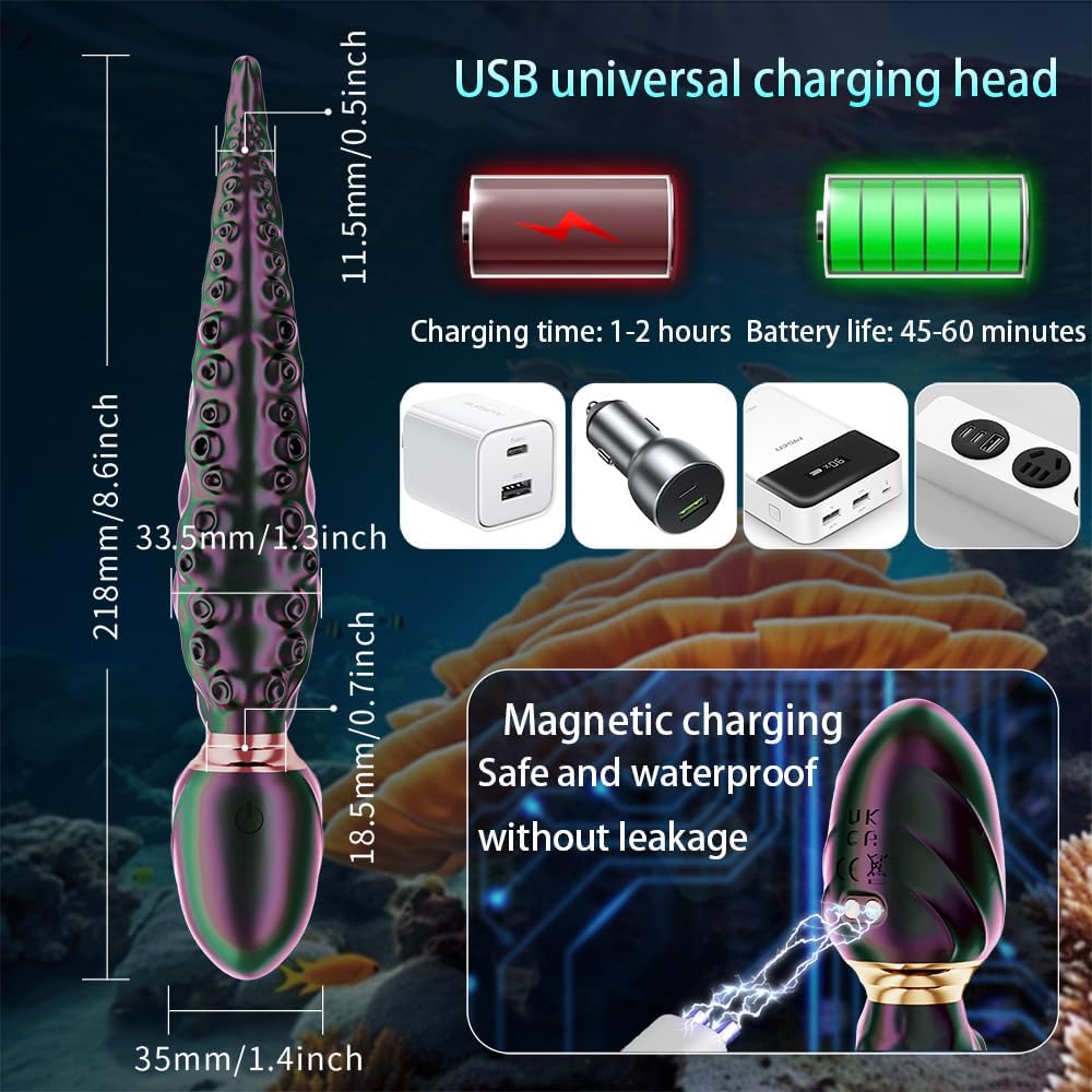 Realistischer Monster Dildo Oktopus Tentakel Vibrator mit 9 Vibrationsmodi