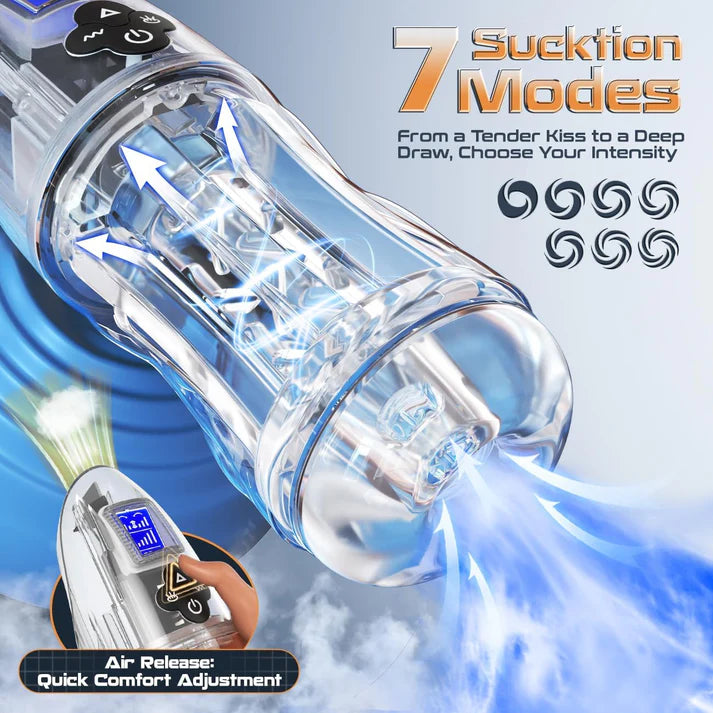 Automatischer Masturbator Penispumpe Stroker mit 7 Saugmodi und 10 Vibrationsstufen