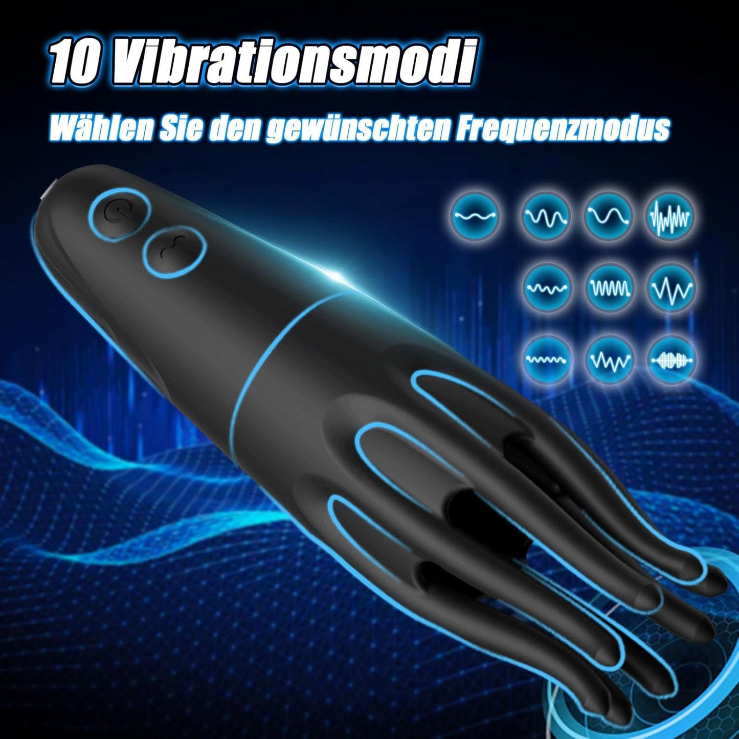 Elektro Schock Penis Trainer Vibrator mit 10 Vibrationsmodi & 6 Elektrostimulation