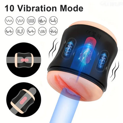 10 Powerful Vibrations Electric Masturbation Cup Penis Trainer