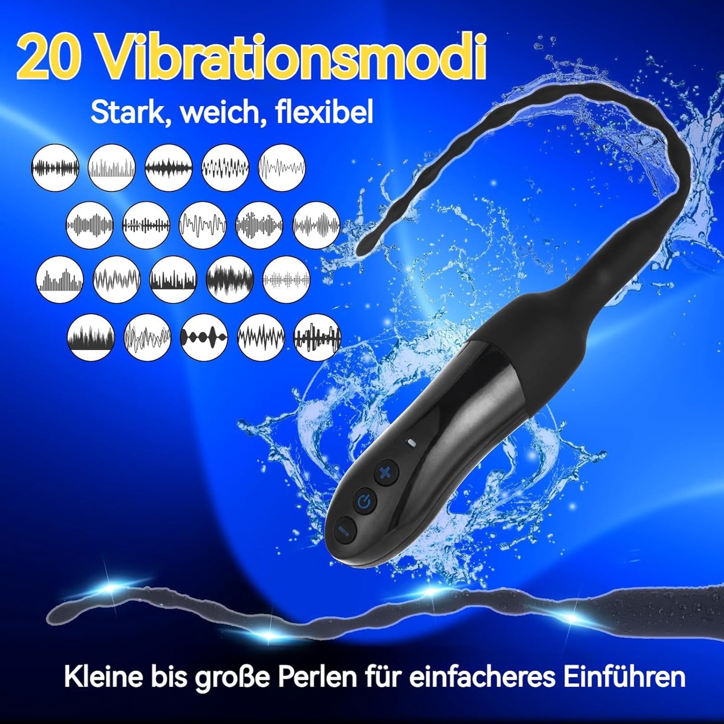 Harnröhren Dilatatoren Penis Plug Trainer Vibrator Eichel Stimulator mit 20 Modi