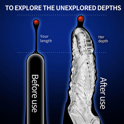 Vibrierende Penishülle Vergrößerung mit Fernbedienung und Multifunktionales