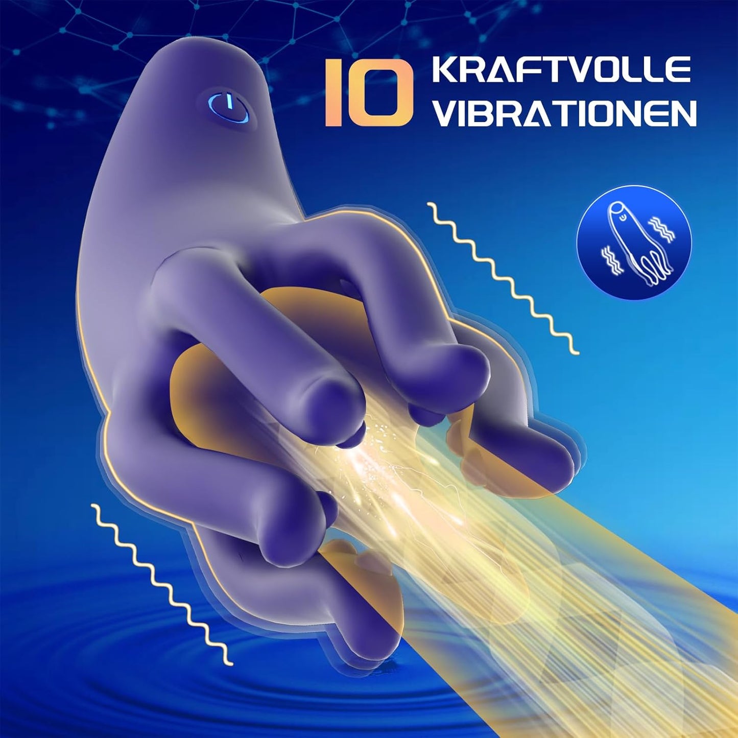 3-in-1 krachtige penisstimulator voor eikeltraining met 10 vibratiemodi 