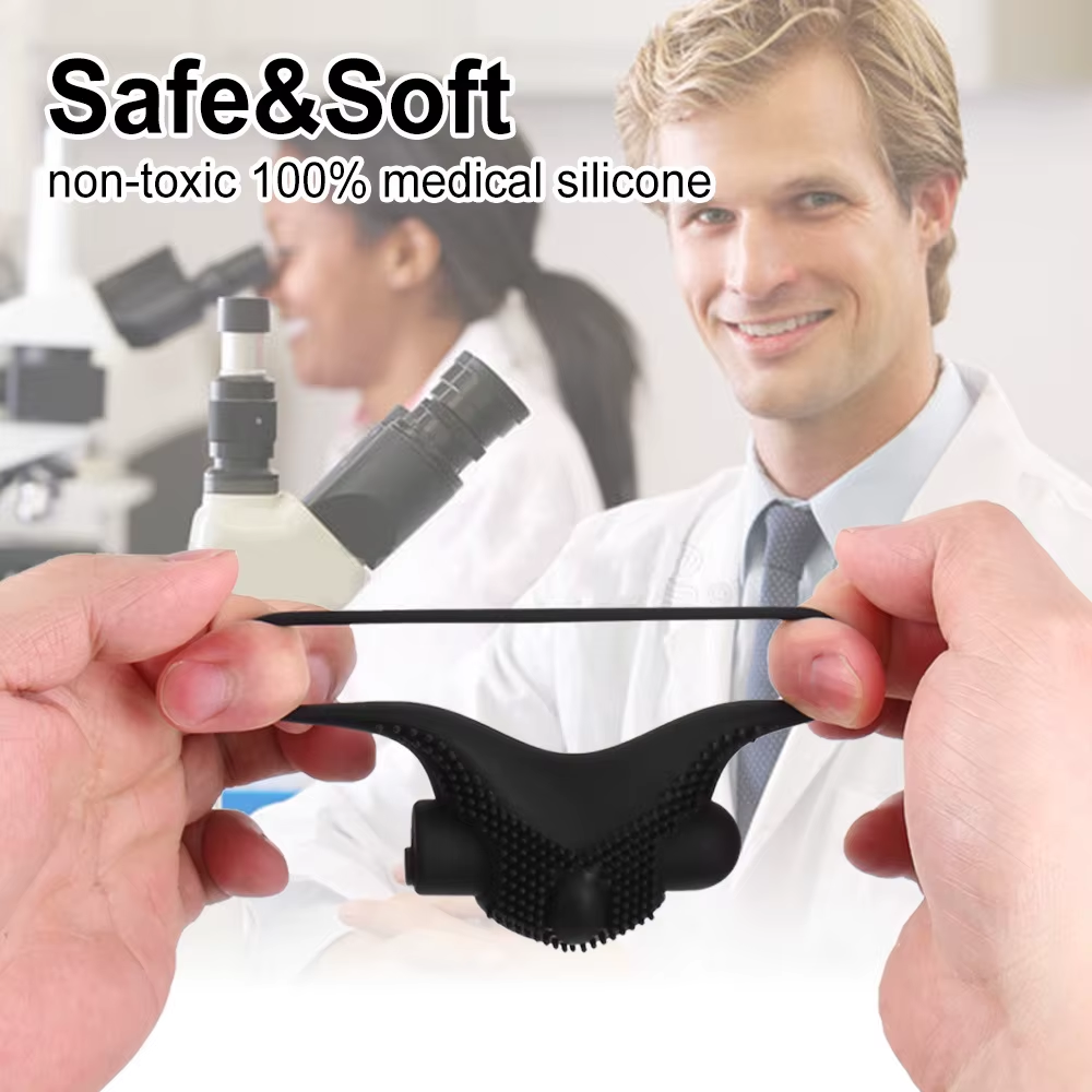 Vibrierender Penisringe Eicheltrainer Ejakulation mit 10 Geschwindigkeiten