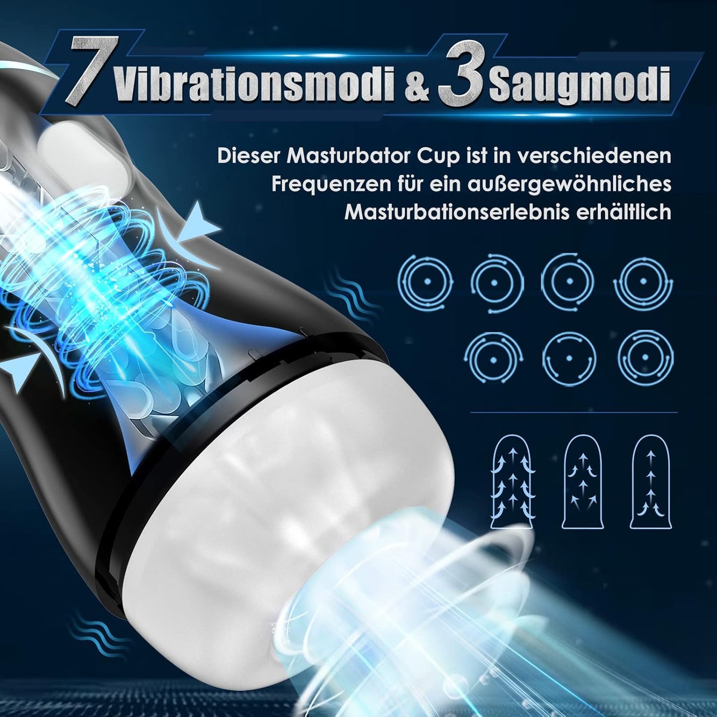 Automatischer Masturbator Pocket Pussy Stroker Blowjob mit 7 Vibrations und Saugmodi