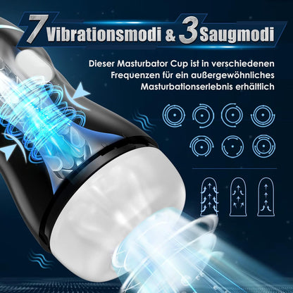 Automatischer Masturbator Pocket Pussy Stroker Blowjob mit 7 Vibrations und Saugmodi