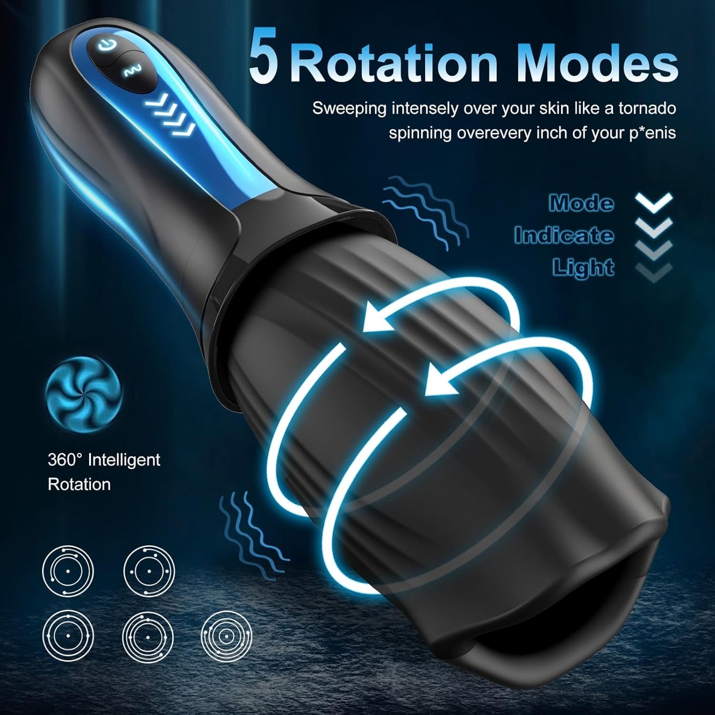 Automatischer Masturbator Penistrainer Stroker mit 5 Vibrations- und 5 Rotationsmodi