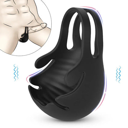 Doppeltem Hoden Vibrator Stimulator Penistrainer mit 9 Vibrationsmodi
