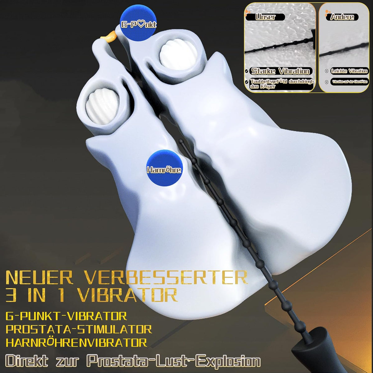 Harnröhrenvibrator Penis Plug Penis Vibrator Masturbieren mit 10 Vibrationmodi