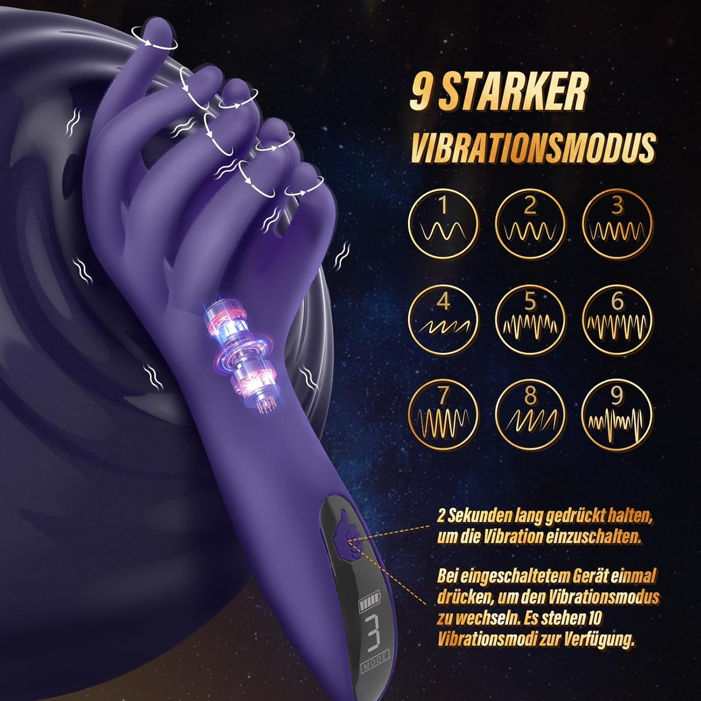 Elektrischer Eichel Stimulator Penismassagegerät Vibrator Masturbator mit 10 Vibrationsmodi