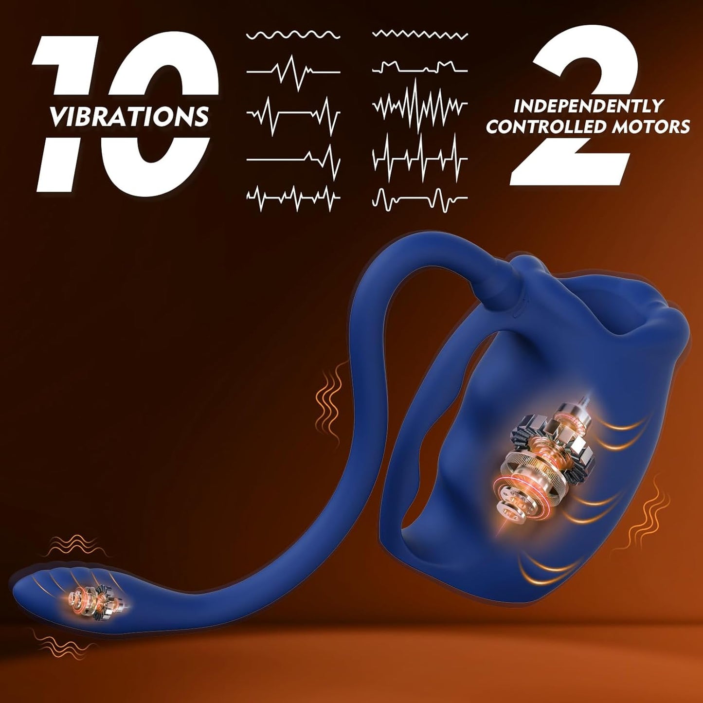 Penis Trainer Vibrator Cockring mit 10 Vibrationsmodi & Abnehmbarem Analplug