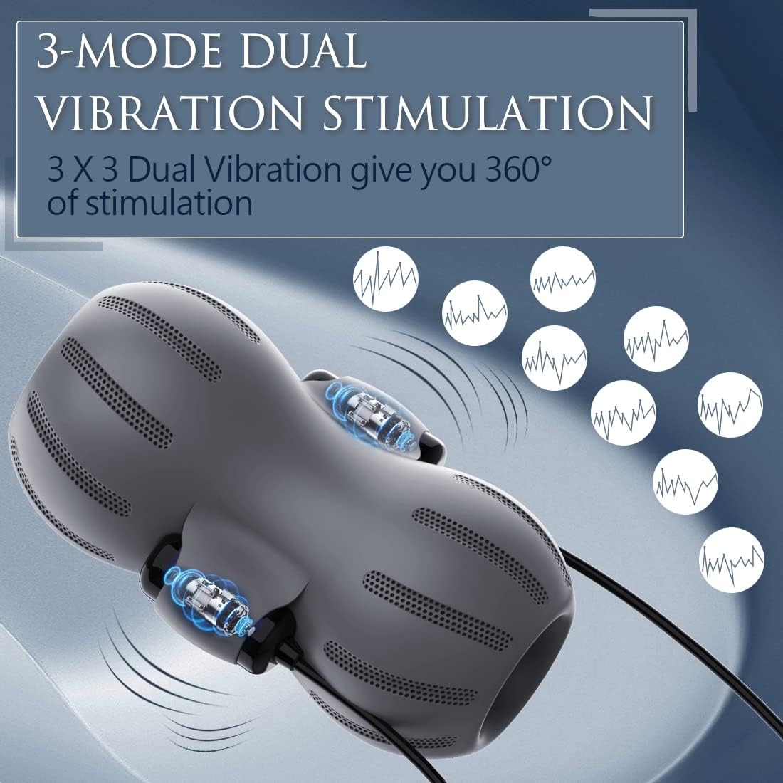 Doppelseitiger Penistrainer Massagegerät mit 3 Vibrationsmodi und 9 Geschwindigkeiten