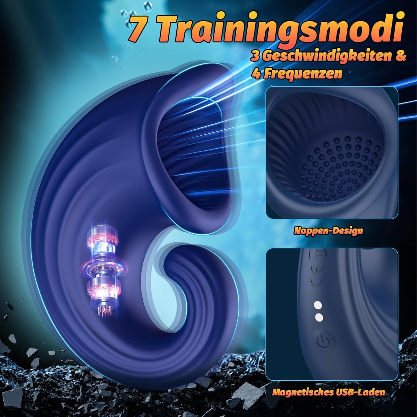 Penis Eichel Stimulator Vibratorensets Perlen Wickel Masturbator mit 10 Modi
