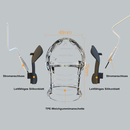 Elektro Schock Weich Silikon Eichel Hülse Penis Trainer Stimulator SM Elektrostimulation