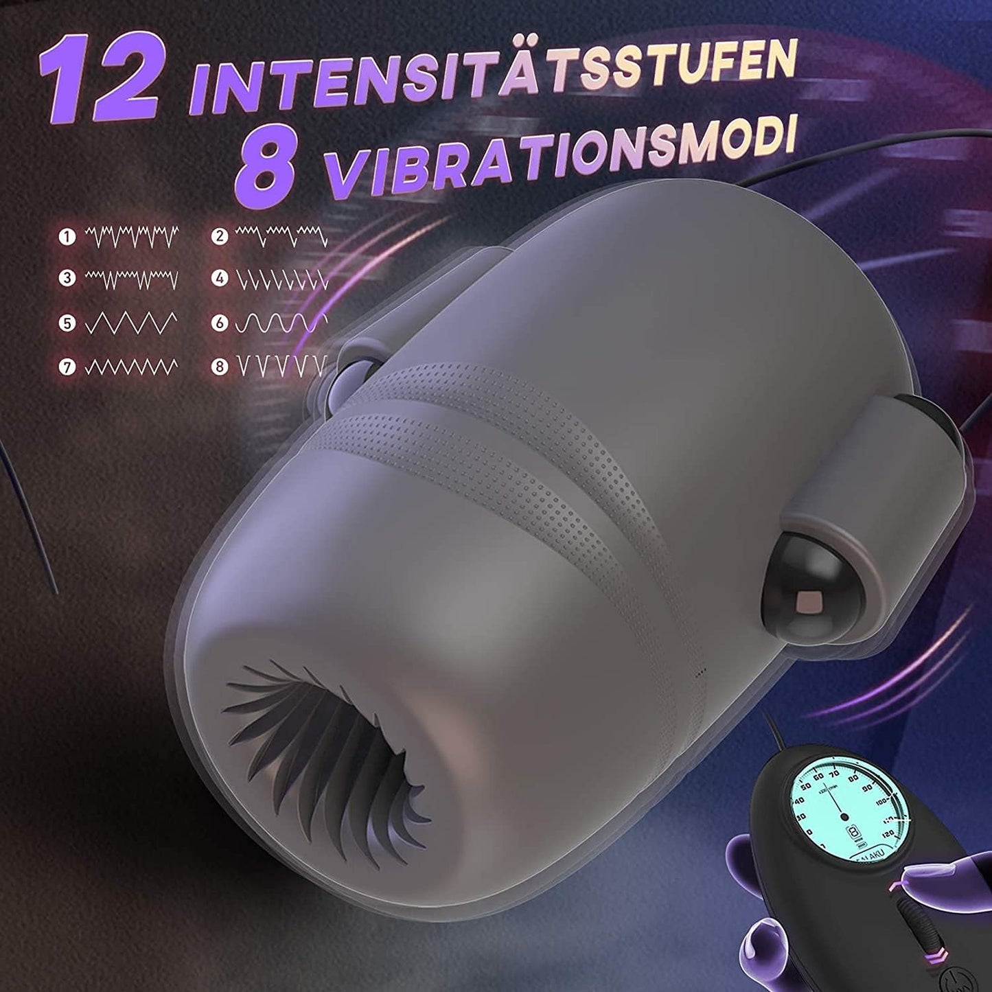 6 in 1 Automatische Penistrainer Vibratoren Masturbatoren mit 8 x 12 Vibrationsmodi
