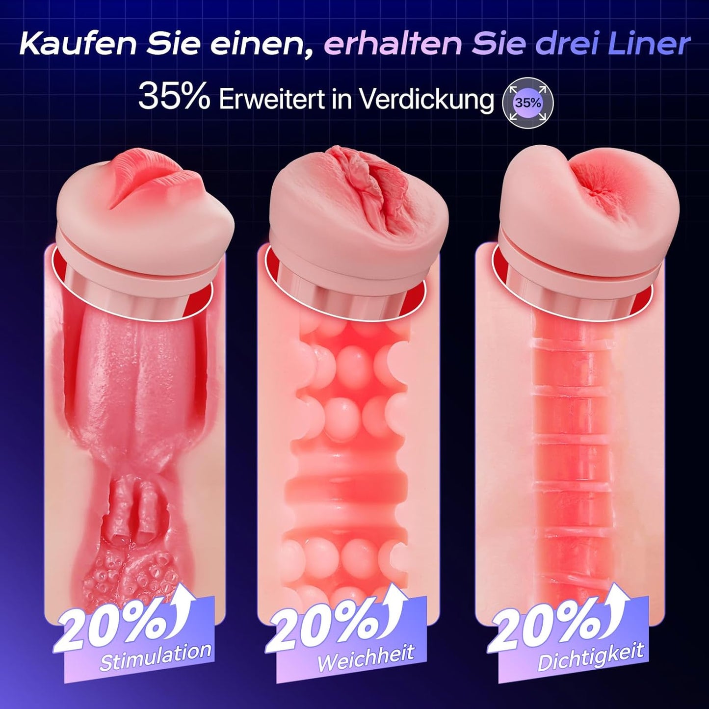 APP Elektrischer Masturbatoren Vagina Blowjob mit 9 Vibrationsmodi & 9 Saugmodus