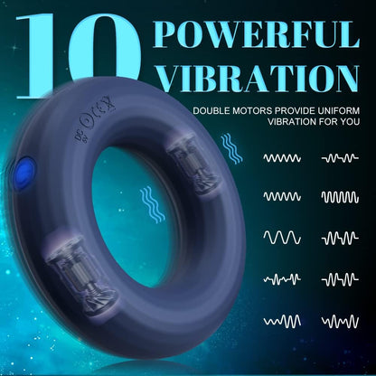 Doppelmotoren O-förmigem Design Penisring Vibrator mit 10 Intensiven Vibrationsmodi