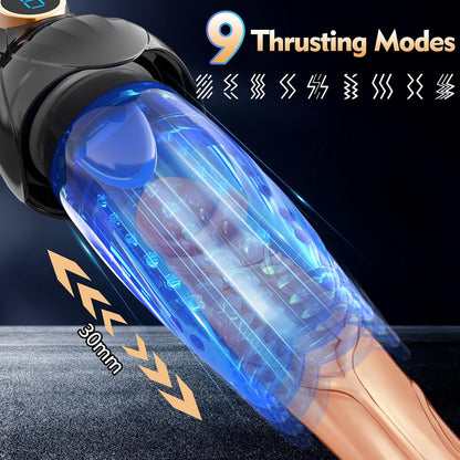 Automatische Penistrainer Stroker Masturbation mit  10 Vibration 8 Schub und Drehmodus