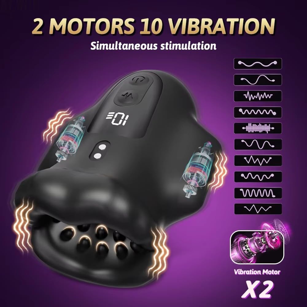 Elektrische Penistrainer Erektionshilfe Masturbator mit 10 Vibrationsmodi