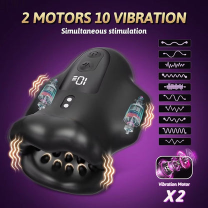 Elektrische Penistrainer Erektionshilfe Masturbator mit 10 Vibrationsmodi