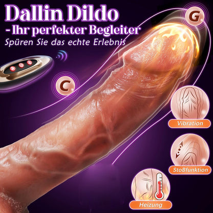 Realistischer Penis Dildo Vibrator mit 9 Vibrationsmodi & 9 Stoßfunktion