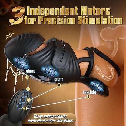 4 IN 1 Penis Trainer Testicle Eichelvibrator Cock Ring mit 10 Modi