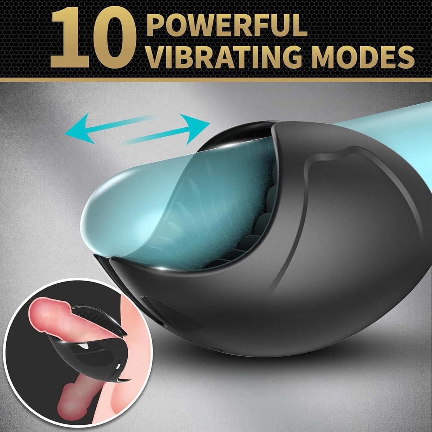 2 IN 1 Rippentunnel Masturbator Penis Trainer Vibrator mit 10 Vibrationsstufen