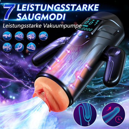 Realistischer Masturbator Stroker Blowjob mit 7 Saugmodi & Stoßmodi & Vibrations