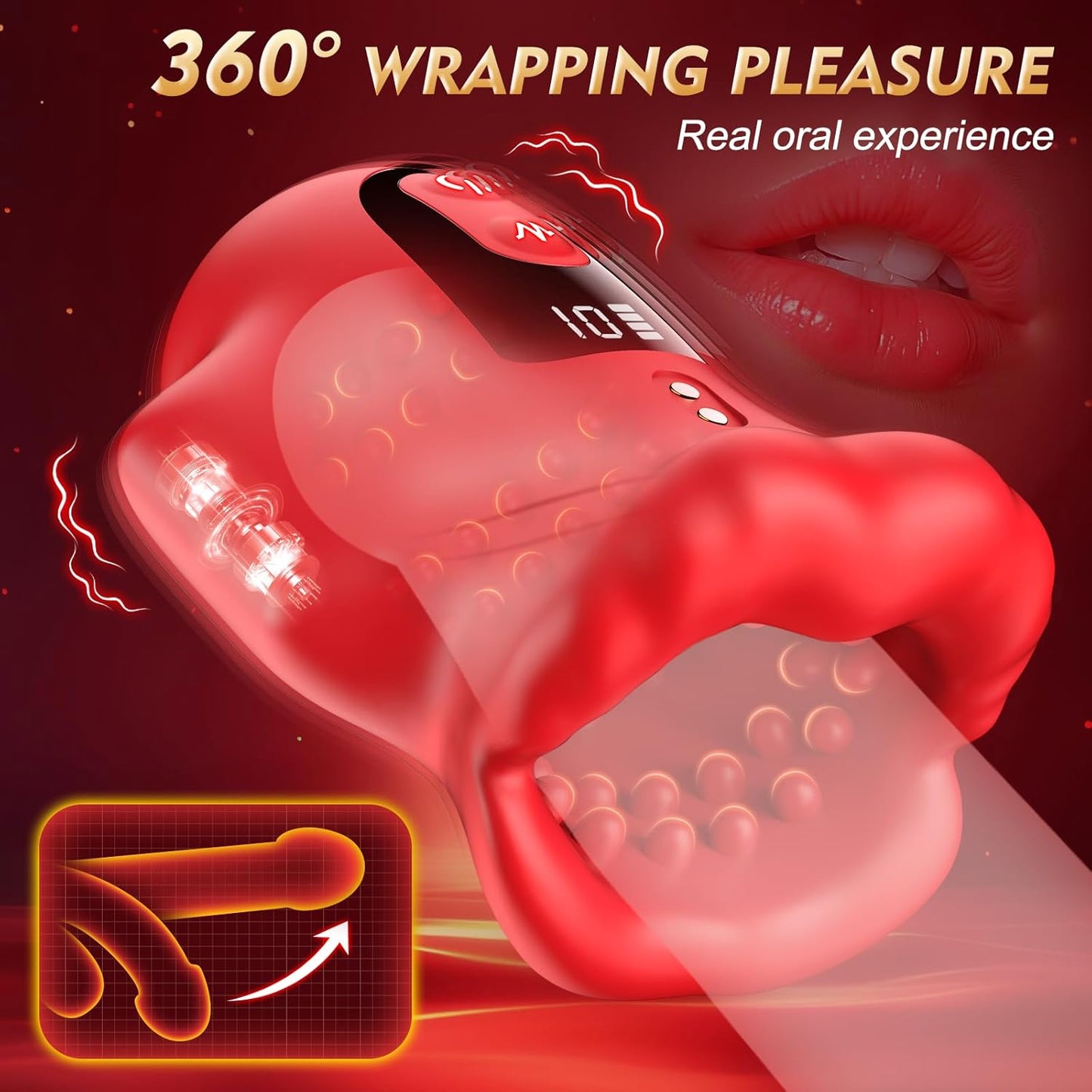 Auto Penis Vibrator Pussy Stroker Eicheltrainer mit 10 Vibrationsmodi und 2 Motoren
