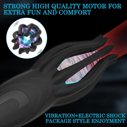 Elektroshock Penis Trainer Masturbatoren mit 12 Vibrationsmodi & 7 Elektro Dusche Modi