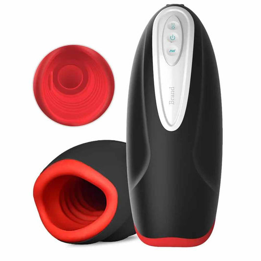 Elektrisch Masturbator Stroker Blowjob mit 10 Vibrationsmodi & Ein-Knopf-Heizfunktion
