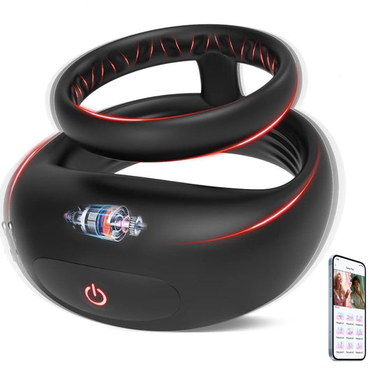 2 in 1 double cock ring with 10 vibration frequencies