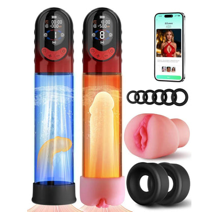 4 IN 1 Automatisch Penispumpe Masturbator mit 4 Trainingsmodi & 8 Saugstufen