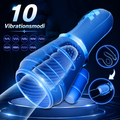 2 IN 1 Penis Trainingsvibrator Integrierter Taschenmuschi mit 10 Vibrationsmodi