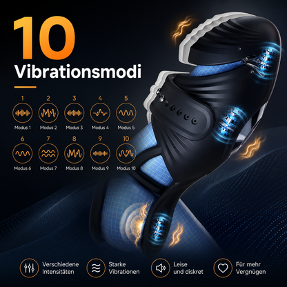 Elektrischer Penisring Eichelvibrator Masturbator mit 10 Vibrationsmodi