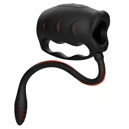 3 IN 1 Penistrainer Vibrator Stroker Masturbatoren mit 10 Vibrationsmodi & Anal Plug